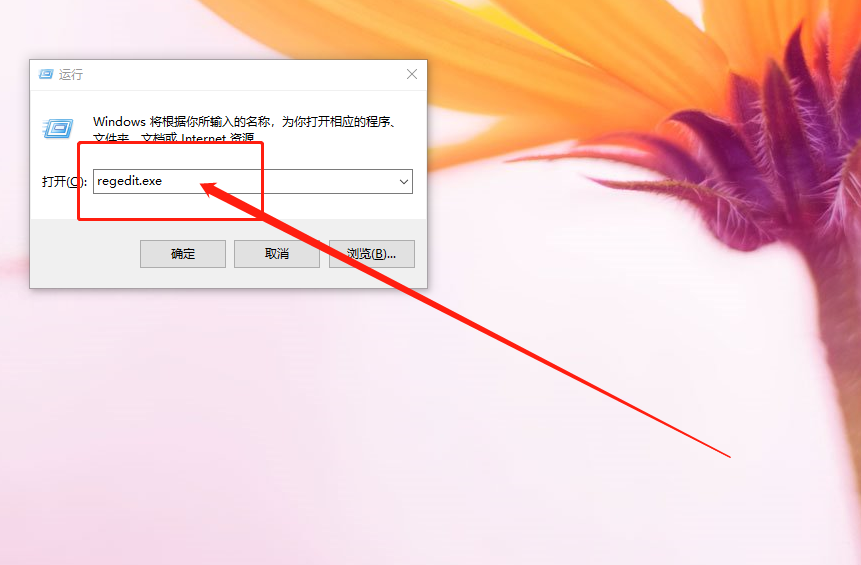 打开运行，并输入：regedit.exe 命令